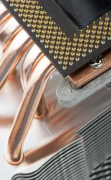 Modern computer processor with big cooler 库存照片