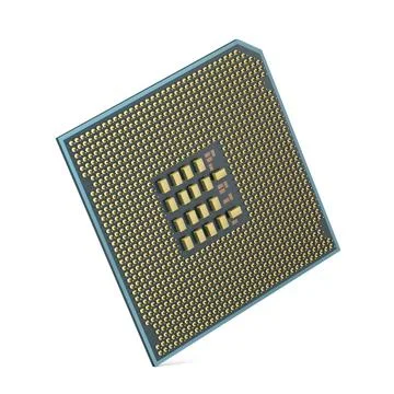Modern computer processor Central processing unit (CPU) on white backgroun... Foto stock
