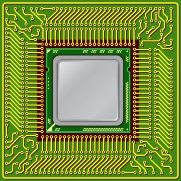 The modern computer is the processor on a chip Illustrazione stock