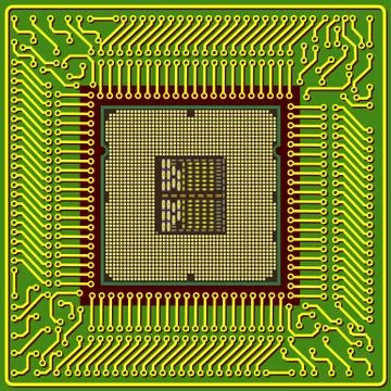 The modern computer is the processor on a chip Stockillustratie