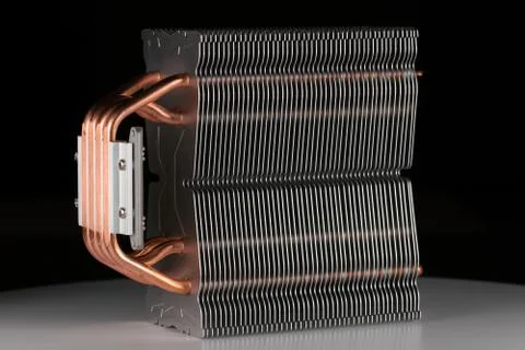 Modern computer processor cooler or radiator or heat sink Stock Photos