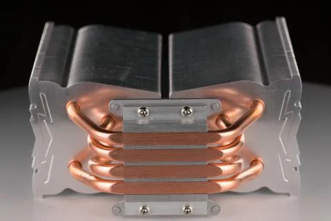 Modern computer processor cooler or radiator or heat sink 库存照片