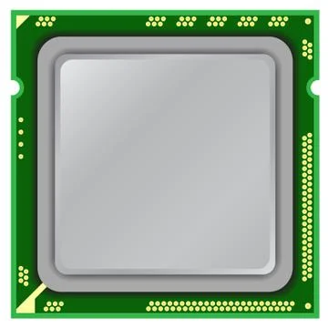 Modern computer processor on a white background. Stockillustratie