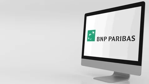 Modern computer screen with BNP Paribas ... | Stock Video | Pond5