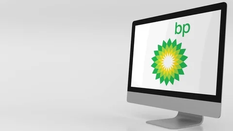 Modern computer screen with BP logo. 4K ... | Stock Video | Pond5