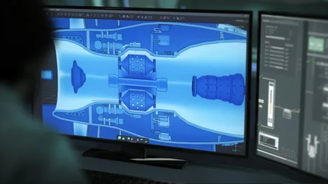 Modern computer software used for development of automotive industry parts Stock Footage 268987632