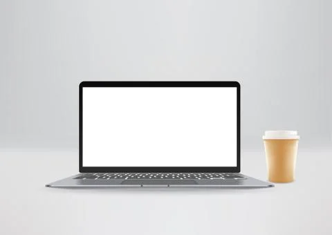 Modern computer on a table. Vector mockup 스톡 일러스트