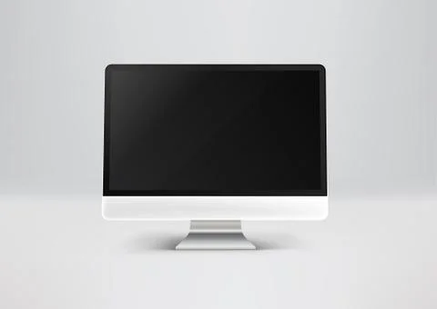 Modern computer on a table. Vector mockup 스톡 일러스트