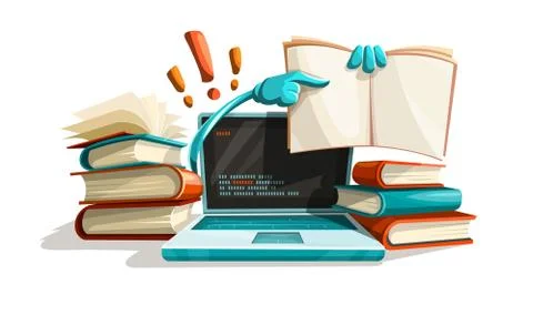 Modern computer technologies education help and answers. Illustration. Stock Illustration