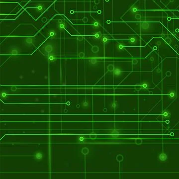 Modern Computer Technology Green Background. Modern Computer Technology Gr... Stock Photos