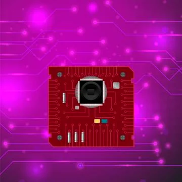 Modern Computer Technology Pink Background Illustrazione stock