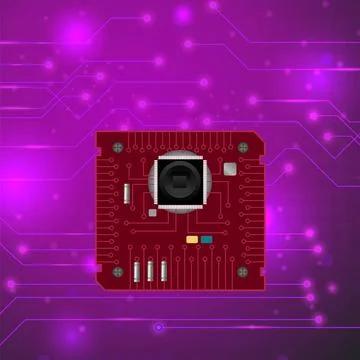Modern Computer Technology Pink Background Modern Computer Technology Pink... Stock-Fotos