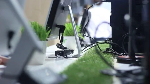 Modern computers in the office Stock Footage 87135548