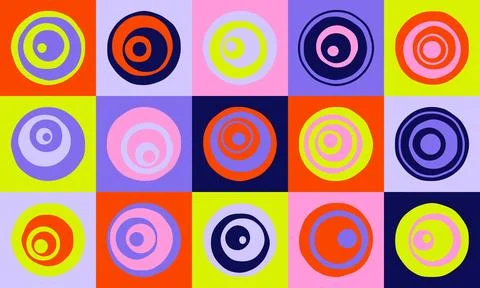 Modern concentric circle pattern. Geometric bauhaus round shapes suprematism Stock Illustration