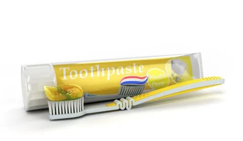 Modern concept of the design of a tube of toothpaste toothpaste tube with too Stock Illustration