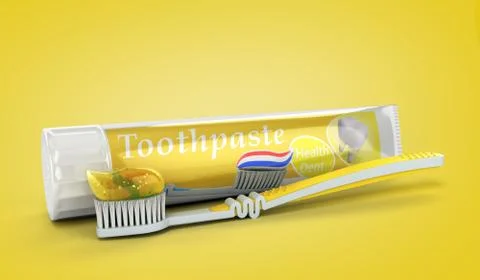 Modern concept of the design of a tube of toothpaste toothpaste tube with too Stock Illustration