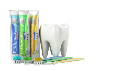 Modern concept of the design of a tube of toothpaste toothpaste tubes with to Stock Illustration