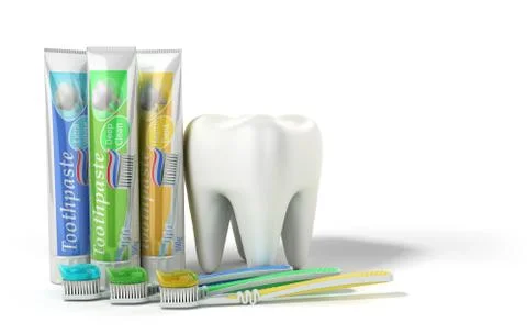 Modern concept of the design of a tube of toothpaste toothpaste tubes with to Stock Illustration