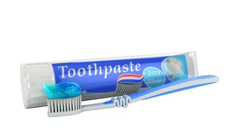 Modern concept of the design of a tube of toothpaste toothpaste tube with too Stock Illustration