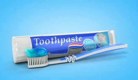 Modern concept of the design of a tube of toothpaste toothpaste tube with too Stock Illustration