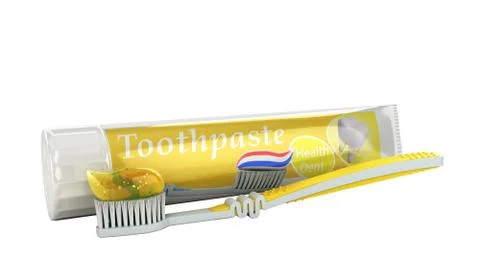 Modern concept of the design of a tube of toothpaste toothpaste tube with too Stock Illustration