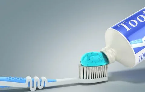 Modern concept of the design of a tube of toothpaste toothpaste tube with too Stock Illustration