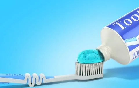 Modern concept of the design of a tube of toothpaste toothpaste tube with too Stock Illustration