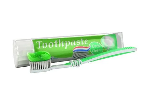 Modern concept of the design of a tube of toothpaste toothpaste tube with too Stock Illustration