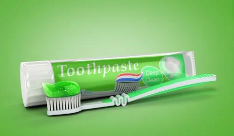 Modern concept of the design of a tube of toothpaste toothpaste tube with too Stock Illustration