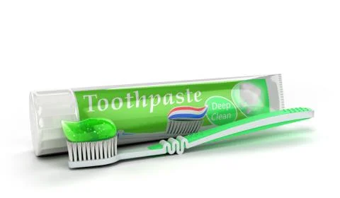 Modern concept of the design of a tube of toothpaste toothpaste tube with too Stock Illustration