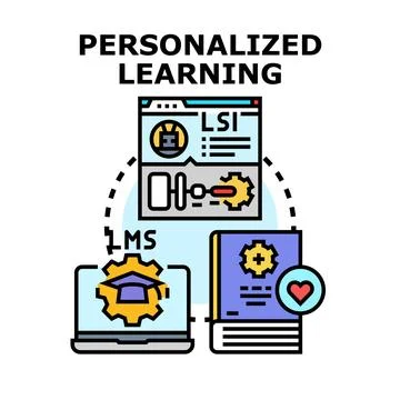 Modern concept of personalized digital learning system 库存插图