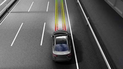 Modern concept of a safe car Collision monitoring system 3d render image Stock Illustration
