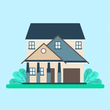 Modern concept of a two-storey house Stock Illustration