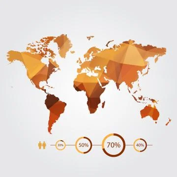 Modern concept of world map with infographic Stock Illustration