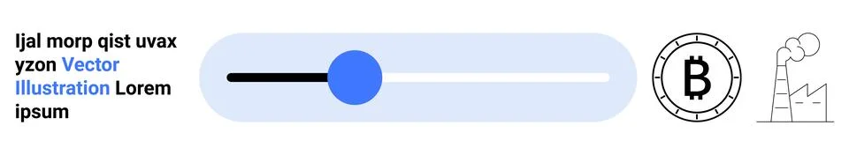 Modern Conceptual Digital Elements including Slider, Bitcoin, and Factory Ico Stock Illustration