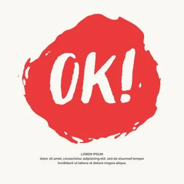 Modern conceptual vector lettering with shouting OK. Stock Illustration