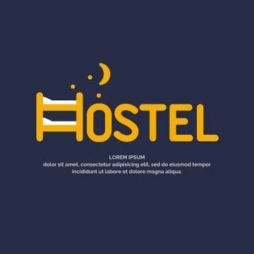Modern conceptual vector logo of the Hostel. Stock Illustration