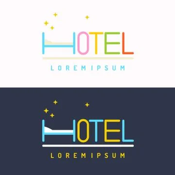 Modern conceptual vector set of logos Hotel Stock Illustration