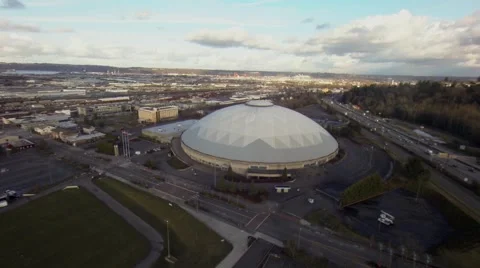 Modern   concert stage, performance venue aerial view Video stock 46093853