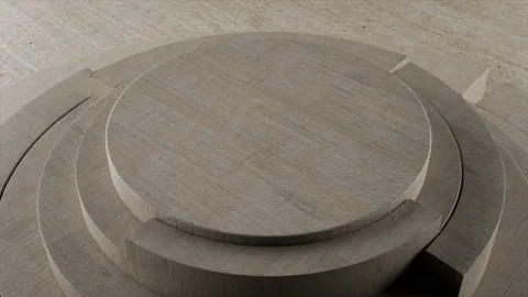 Modern concrete shape circular pieces for custom designs Stock Footage 321955934