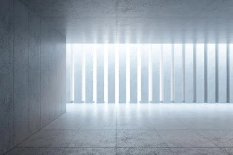 Modern concrete space interior, 3d rendering Stock Illustration
