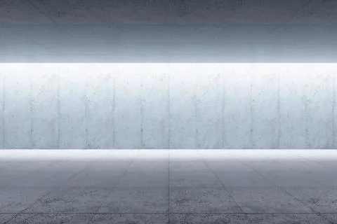 Modern concrete space interior, 3d rendering Stock Illustration