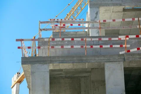 Modern concrete structure, building under construction . Stock Photos