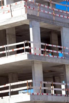Modern concrete structure, building under construction . Stock Photos