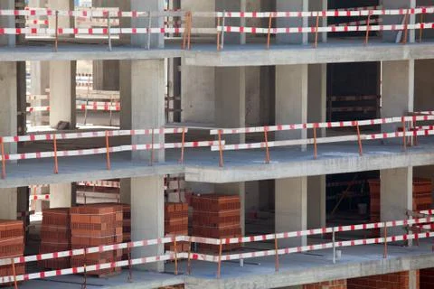 Modern concrete structure, building under construction . Stock Photos