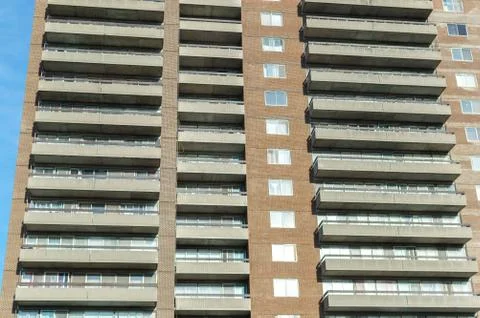 Modern condo buildings with huge windows Stock Photos