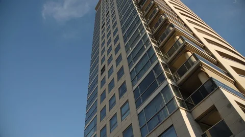 Modern Construction Building. Tracking Shot Video stock 98064111