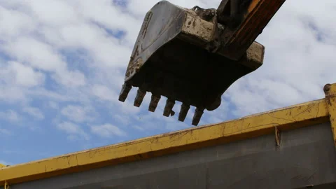 Modern construction machinery working on a construction site Stock Footage 89931426