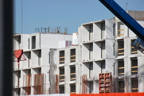 Modern construction of multi-storey and apartment buildings. concrete structures Stock Photos
