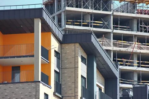 Modern construction of multi-storey and apartment buildings. concrete structures Stock-Fotos